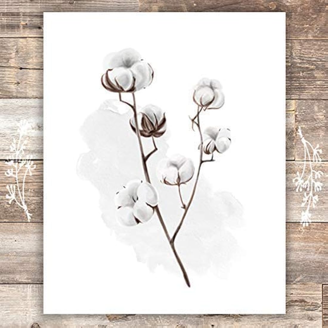 Arte de pared de impresiones botánicas eucalipto y algodón