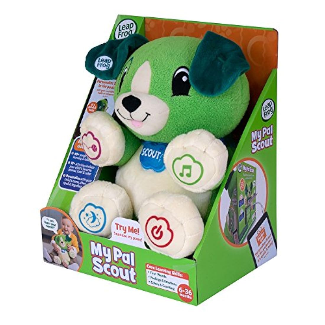pero de peluche para niños color verde