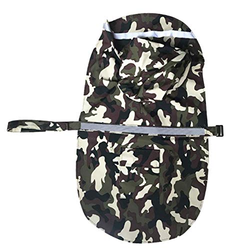 NACOCO - Impermeable ajustable para perros, poncho a prueba de agua, ropa ligera para lluvia con capucha y tira reflejante