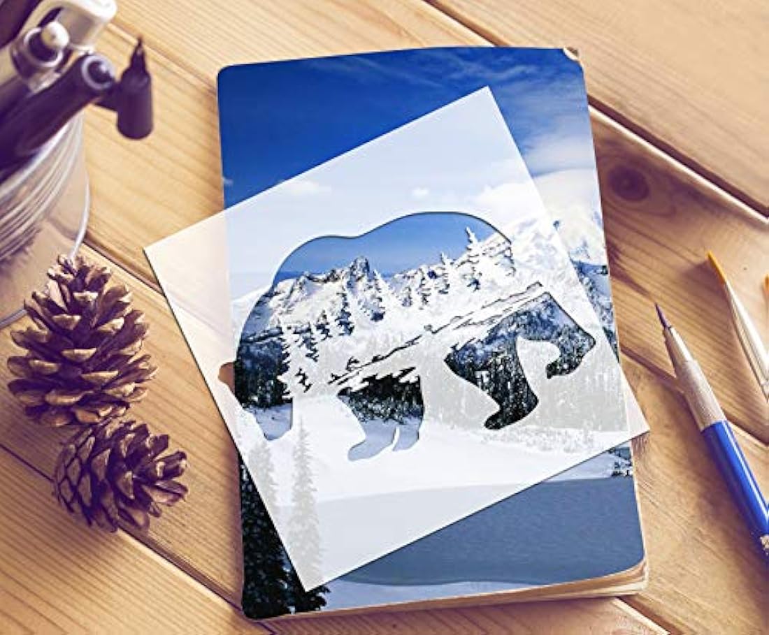 GSS Designs - Plantilla diseño de oso para pared (12x12)