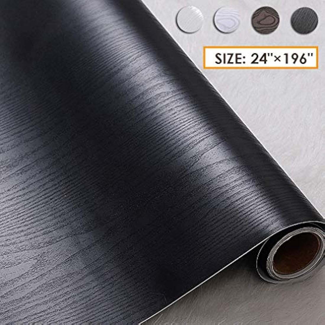 Papel pintado autoadhesivo a prueba de agua negro(24x 196)