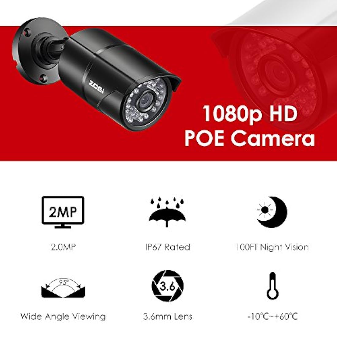 DC Power Y Cable adaptador divisor ZOSI