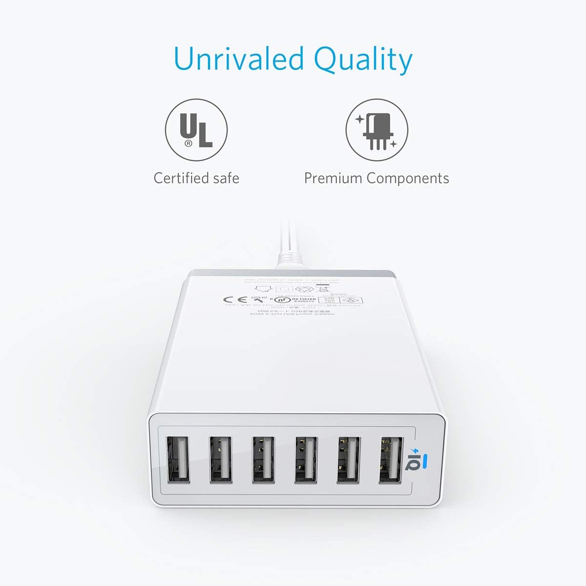 Cargador o Puerto USB para celular blanco