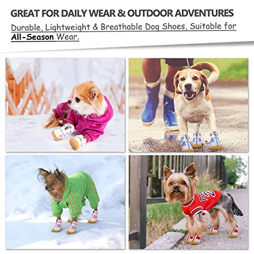 AOFITEE Zapatos de malla para perros para mascotas, zapatos transpirables para perros pequeños, sandalias impermeables para mascotas con suela antideslizante y cierre de cremallera, protector duradero para patas de mascotas para pavimento caliente
