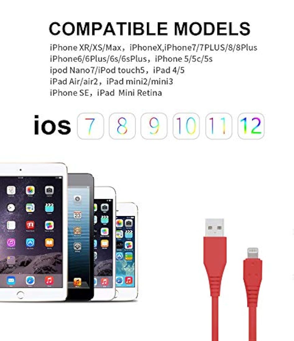 Cable cargador para iPhone 3 pies, 5 unidades