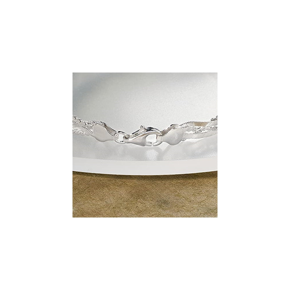 Pulseras trenzada de plata de ley italiana