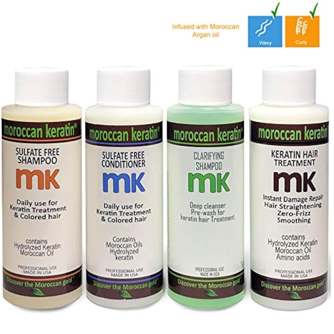 Tratamiento capilar de queratina brasileña set de 4 de 4 oz,