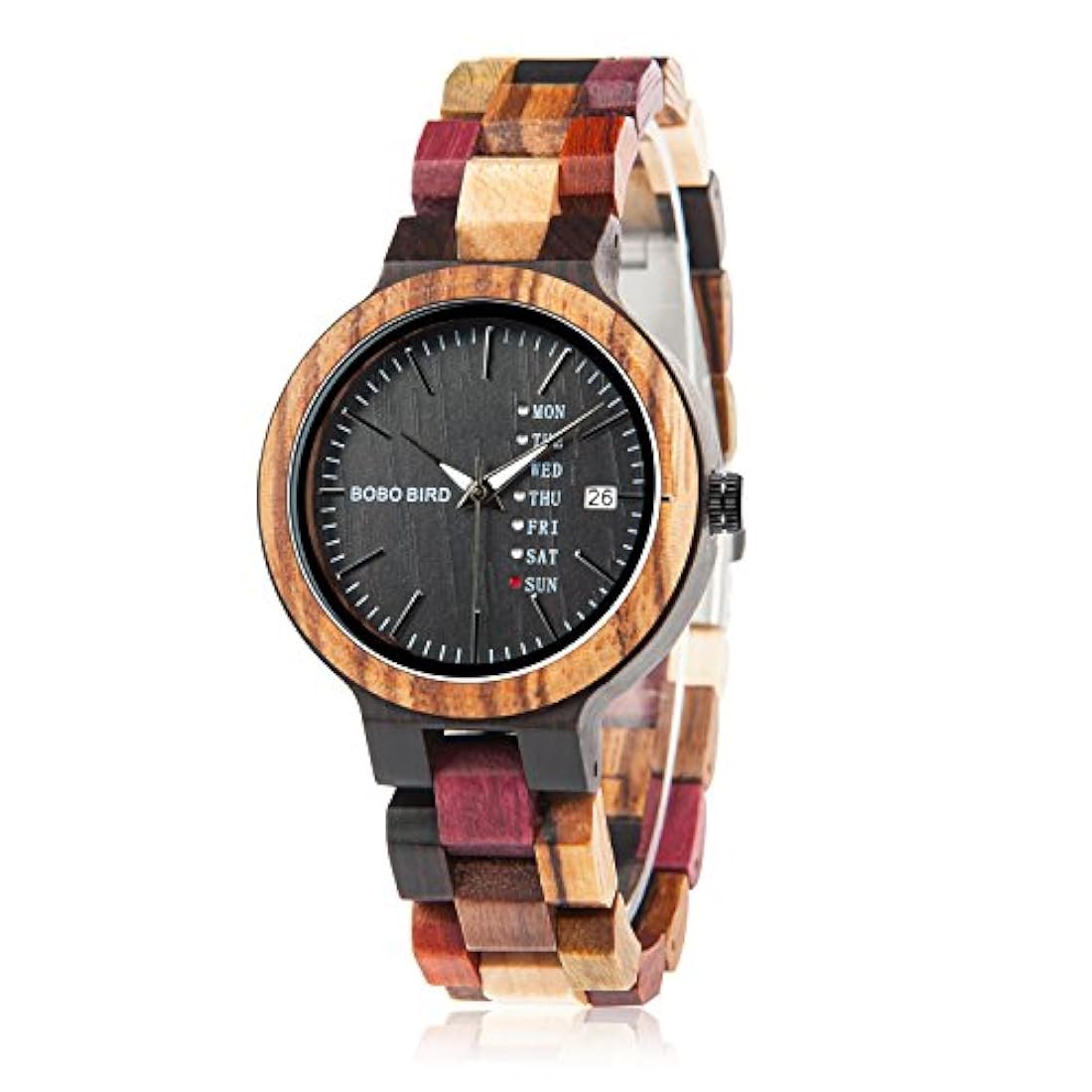 Relojes para mujer de madera de bambú coloridos relojes