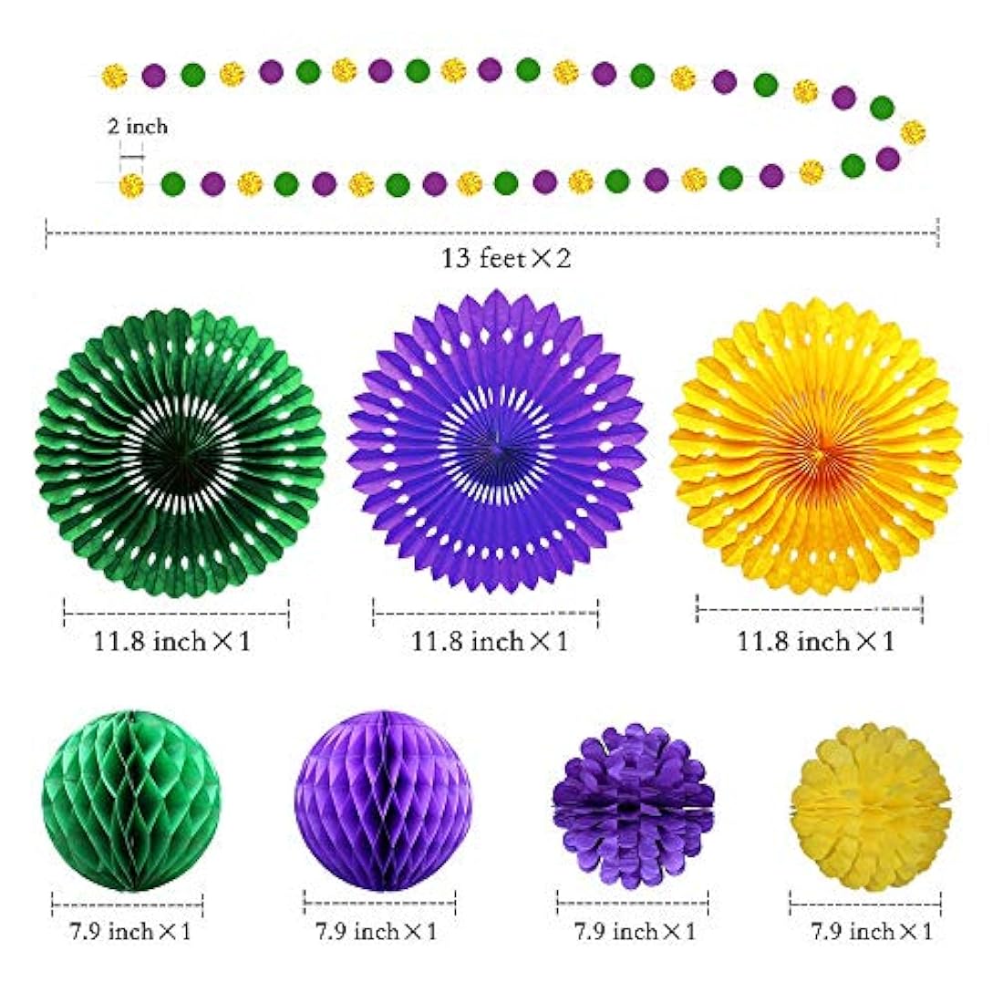 9 piezas doradas, moradas y verdes, decoraciones para centro