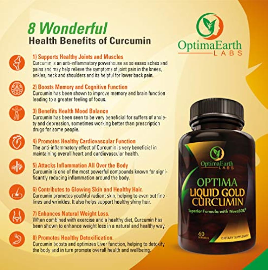 OptimaEarth Curcumina líquida dorada NovaSol- Suplemento