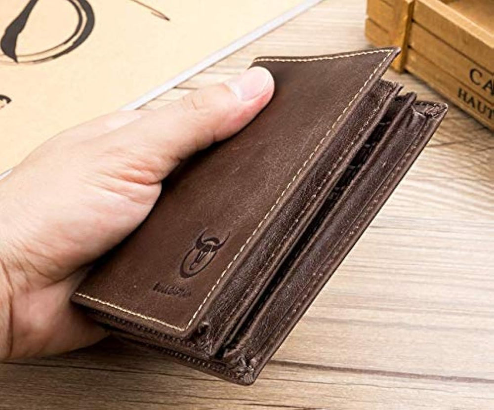 BilLCAPTAIN billetera de cuero genuino para hombres