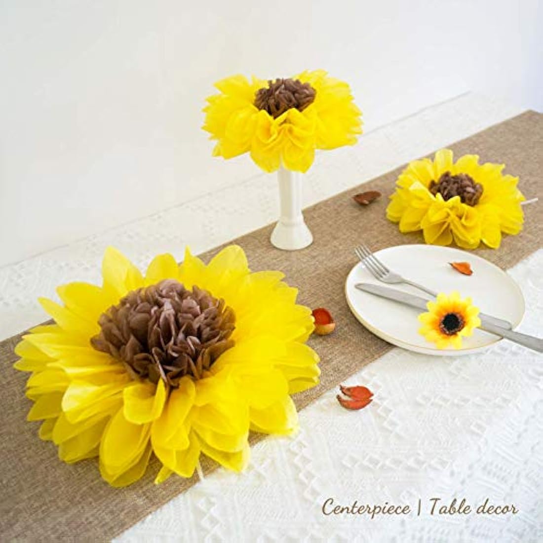 Pomos de papel de girasol para decoración de fiestas
