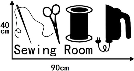 Vinilo Decorativo BIBITIME Taller de Costura 15.7x35.4