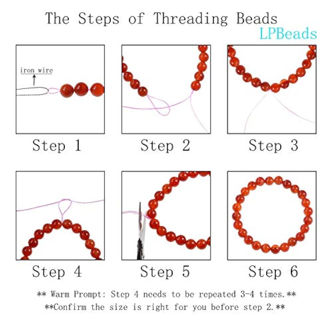 Cuentas sueltas redondas naturales de 0.315' para bisutería