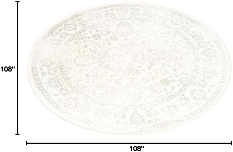 Alfombra oriental redonda de 9' ADR109V, antideslizante