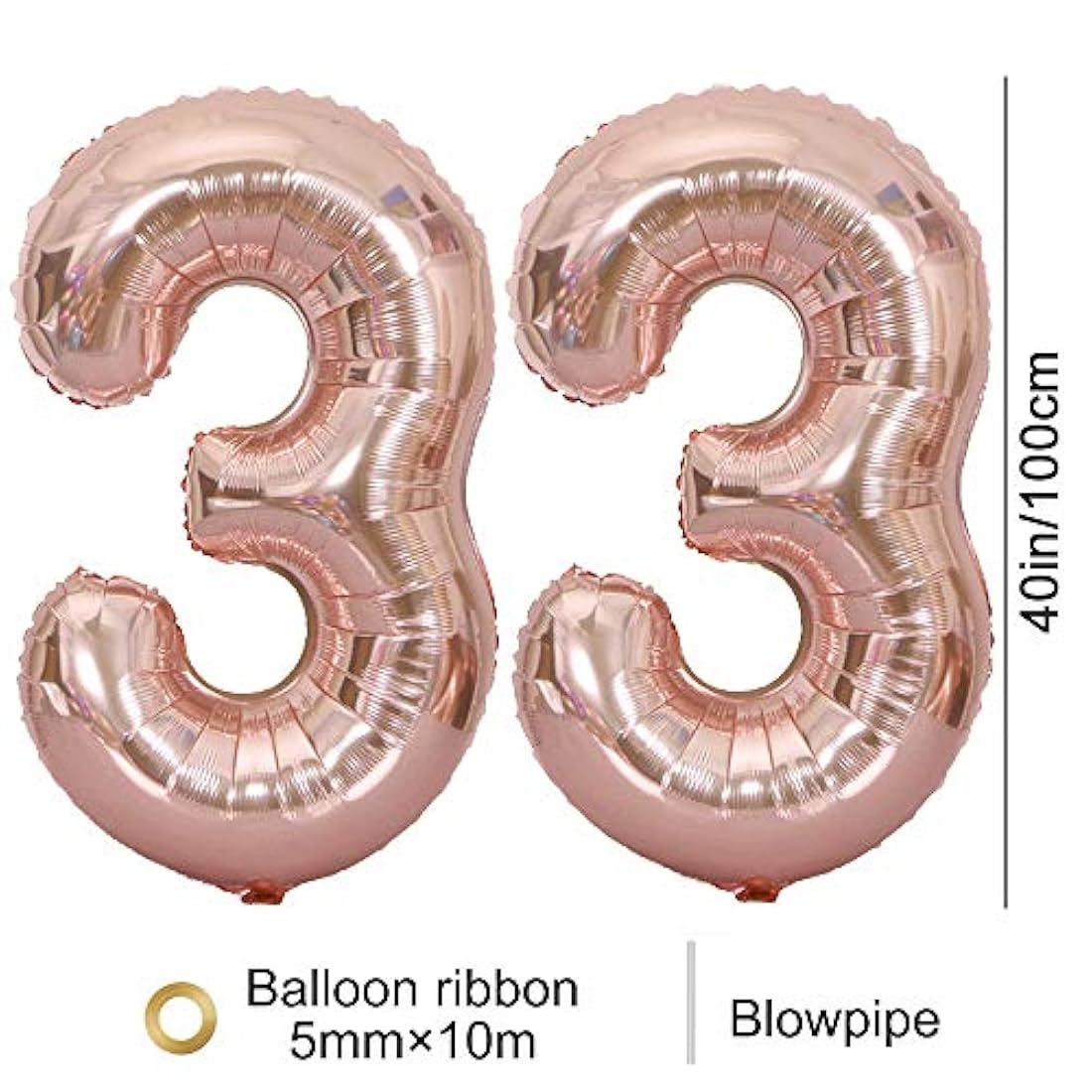Globos gigantes de 40 pulgadas con número 33 para cumpleaños