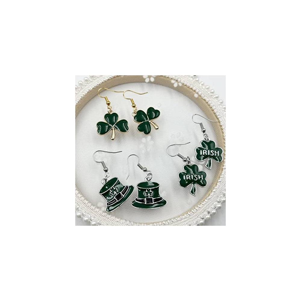 Aretes colgantes del día de San Patricio para mujeres