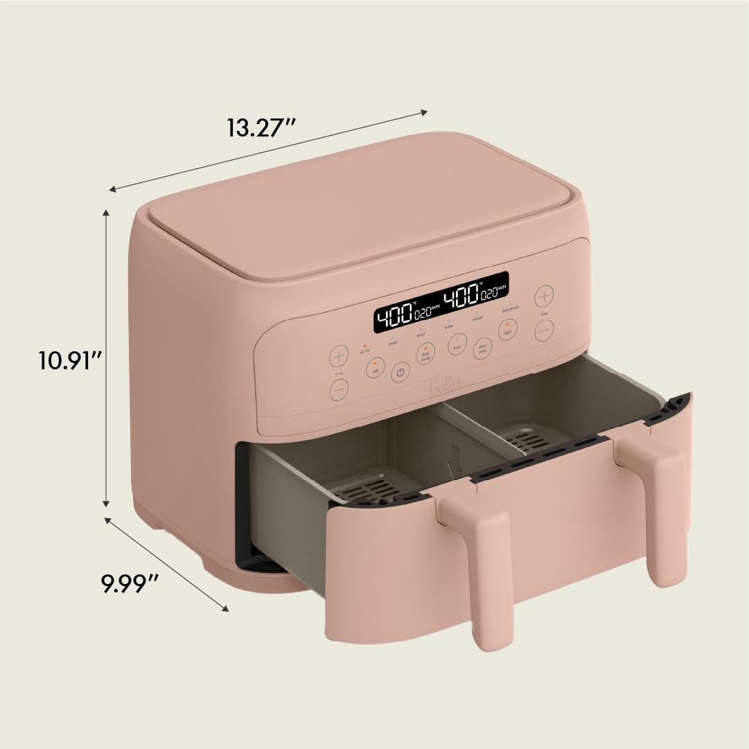 Freidora de aire Bella 4 Qt, 1200W, 3lb, 6 opciones, TriZone