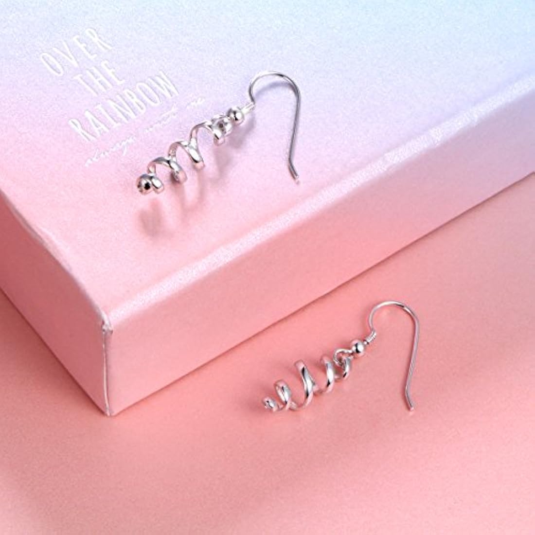 Linear Jewelry - Pendientes colgantes de plata de ley