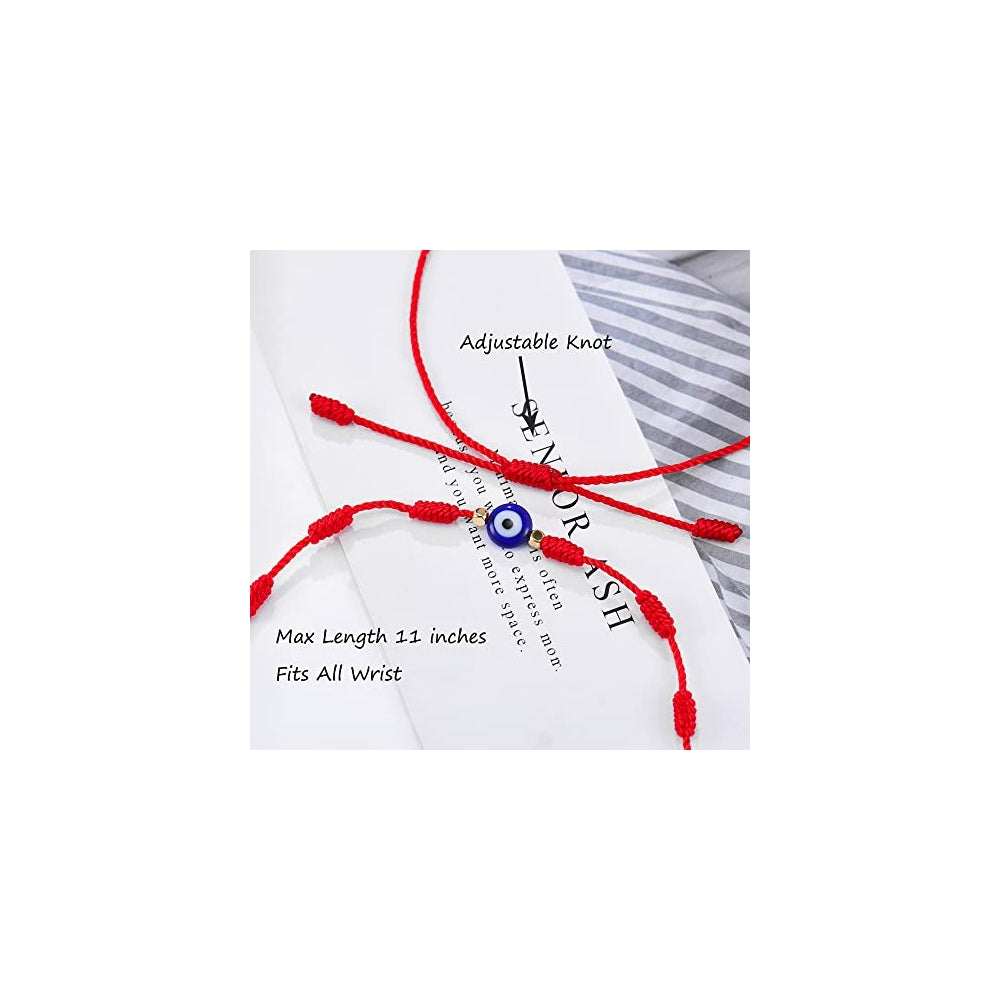 Pulseras y tobilleras de la suerte de mal de ojo 7 nudos