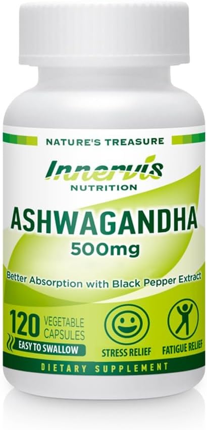 Ashwagandha 500mg - Cápsulas Veganas, Apoyo Estrés y Cerebro