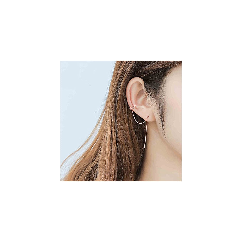 Aretes de plata de ley con forma de onda