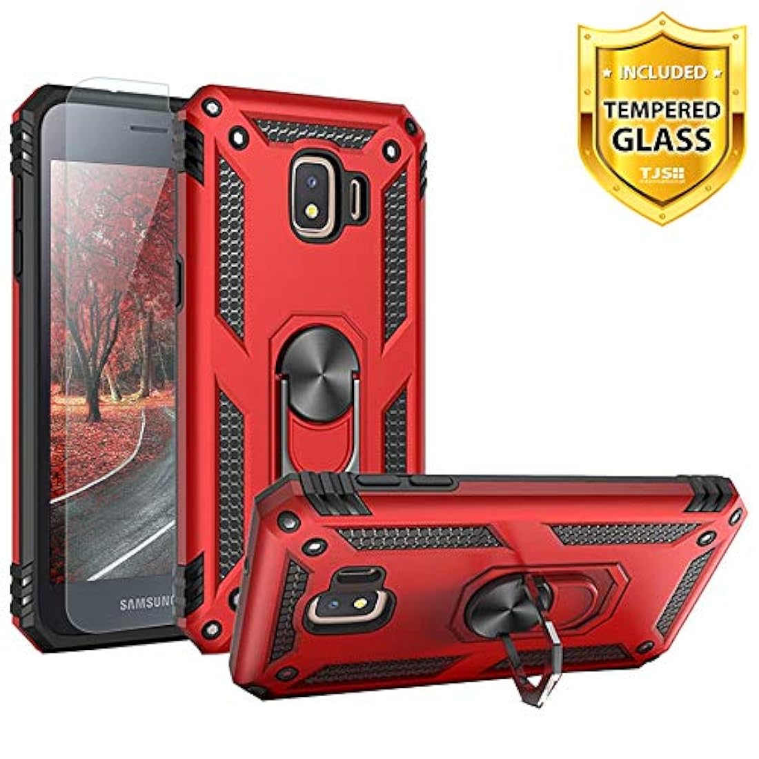 Estuche para teléfono TJS para Samsung (Rojo / Negro)