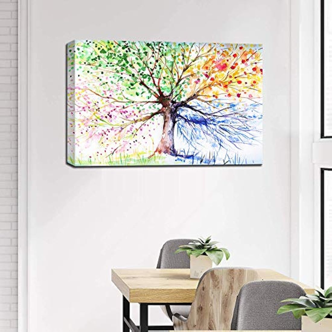 Pintura en lienzo con diseño de árbol de la vida