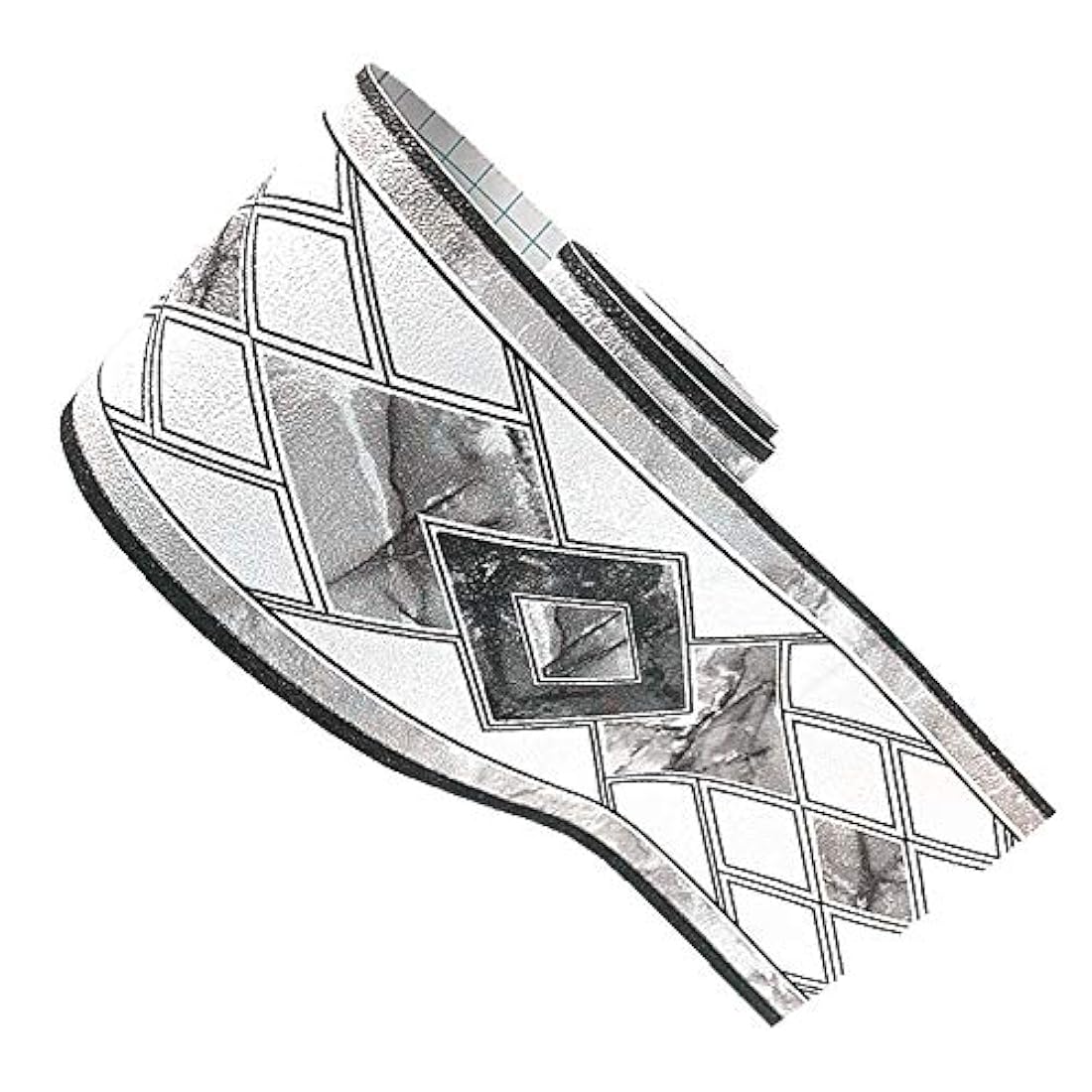 Papel pintado tipo borde estilo rombos 3D negro(4x16.5pies)