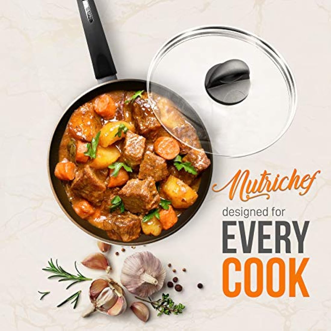 Tapa de olla de cocina duradera NUTRICHEF PRTNCCW12CPCOVER