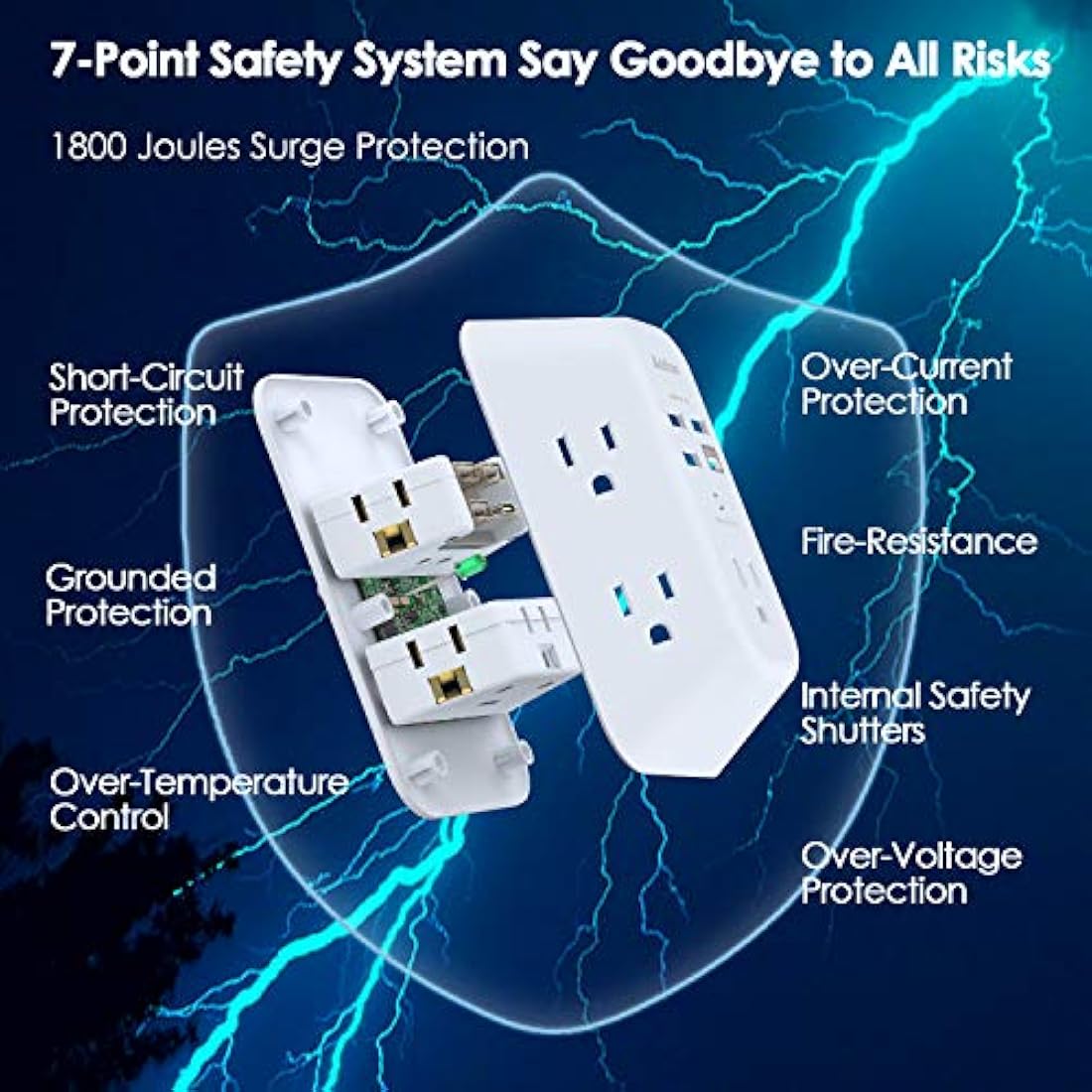 Cargador de pared USB, protector de sobretensión