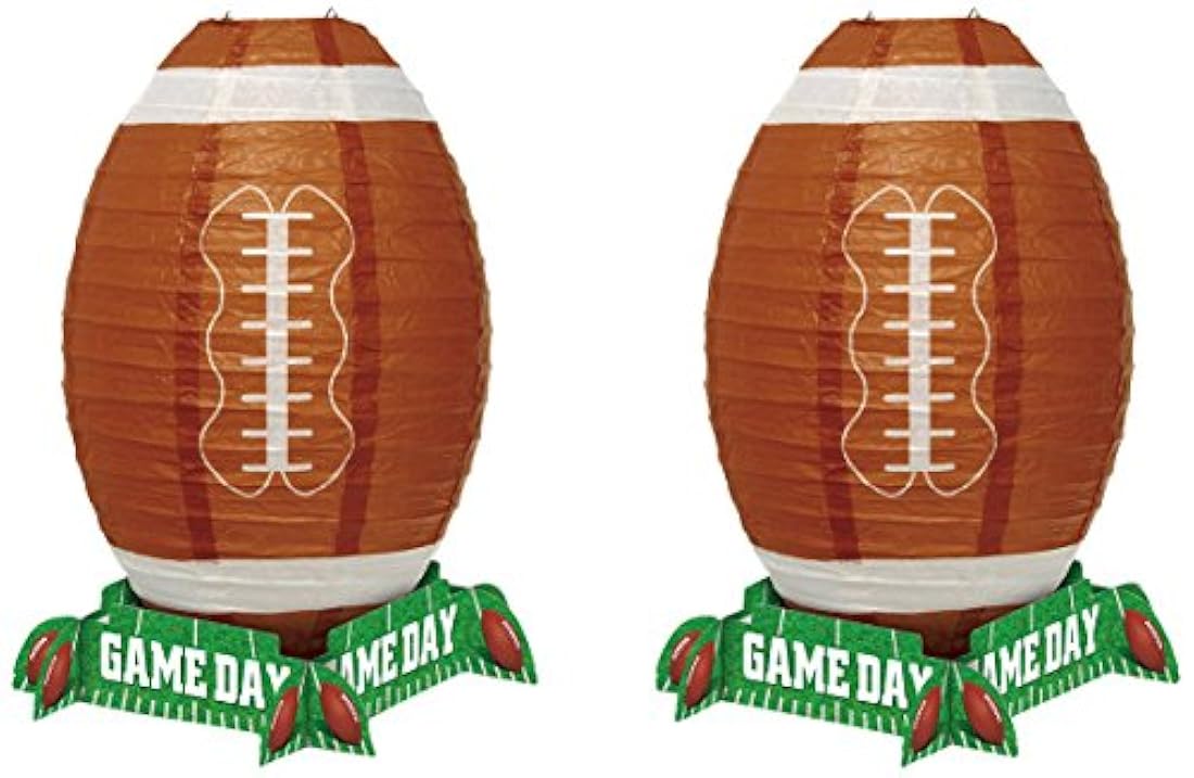 Farol de fútbol (2 piezas, 11.0 in), color blanco y marrón