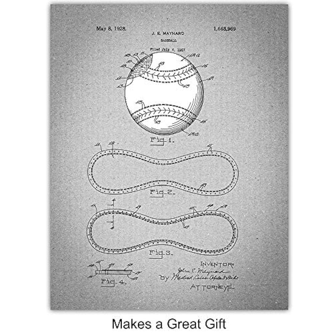 Impresiones de arte de patente de béisbol