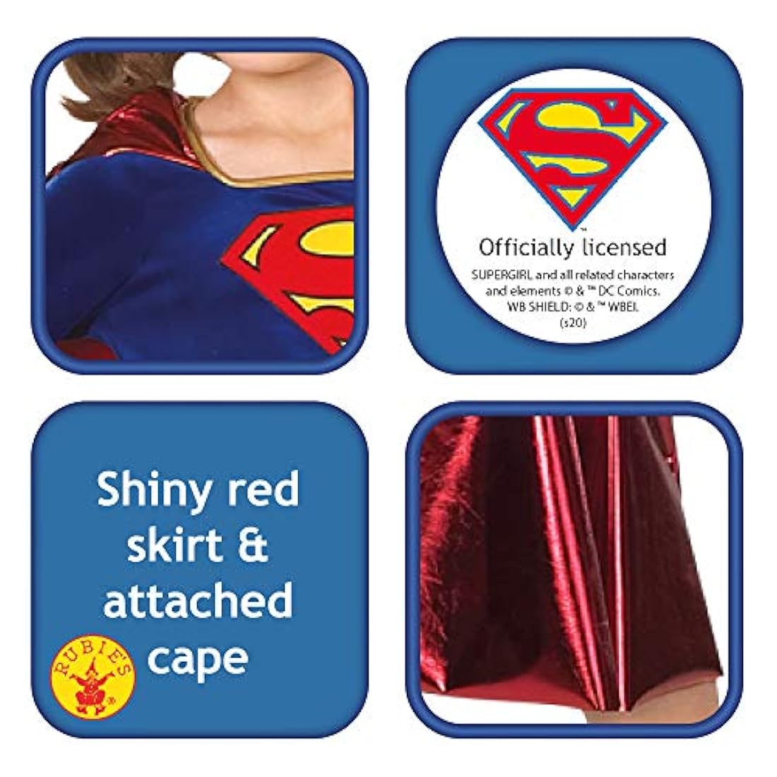Disfraz infantil de Supergirl de DC Comics