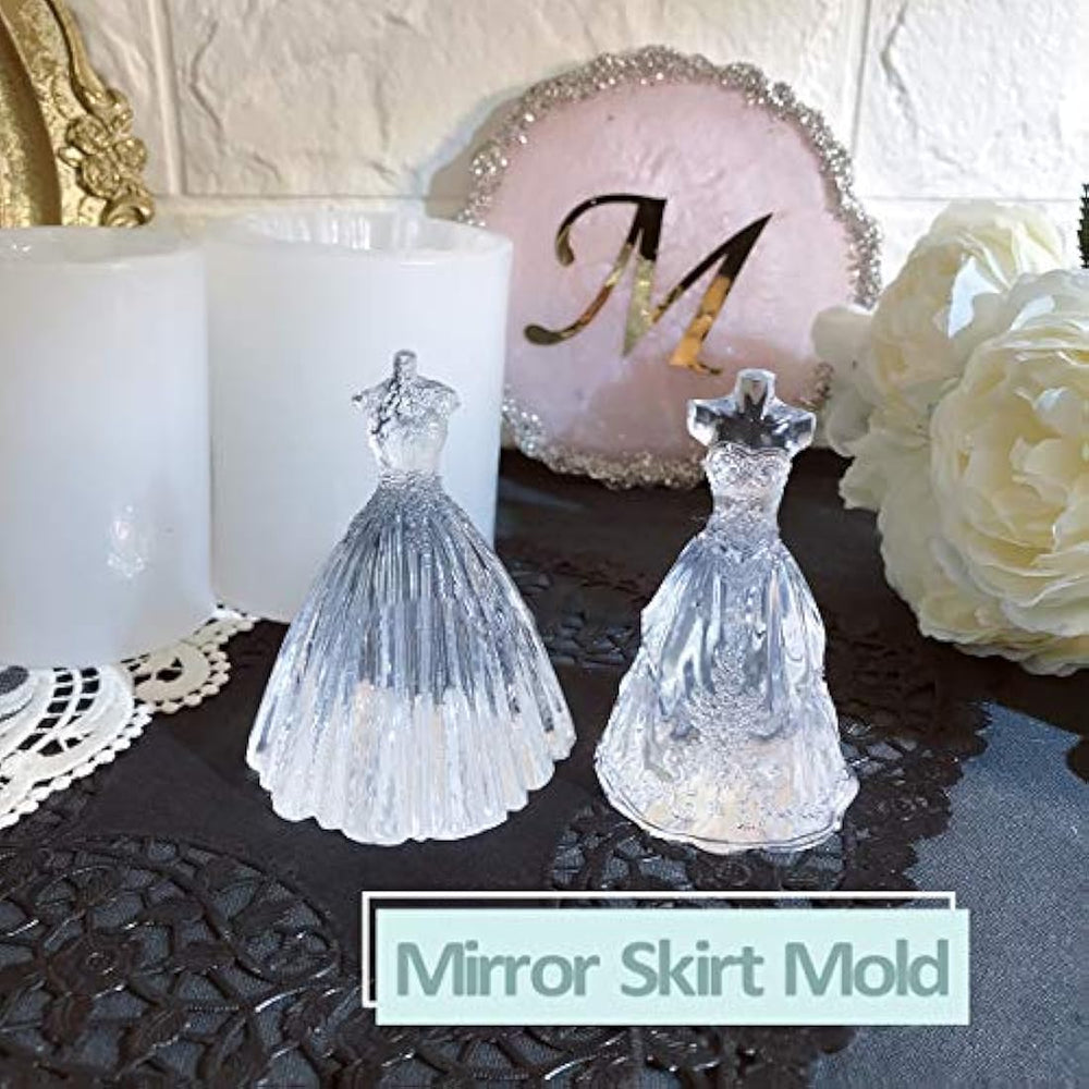 iSuperb 2 piezas de resina 3D falda silicona cristal epoxi