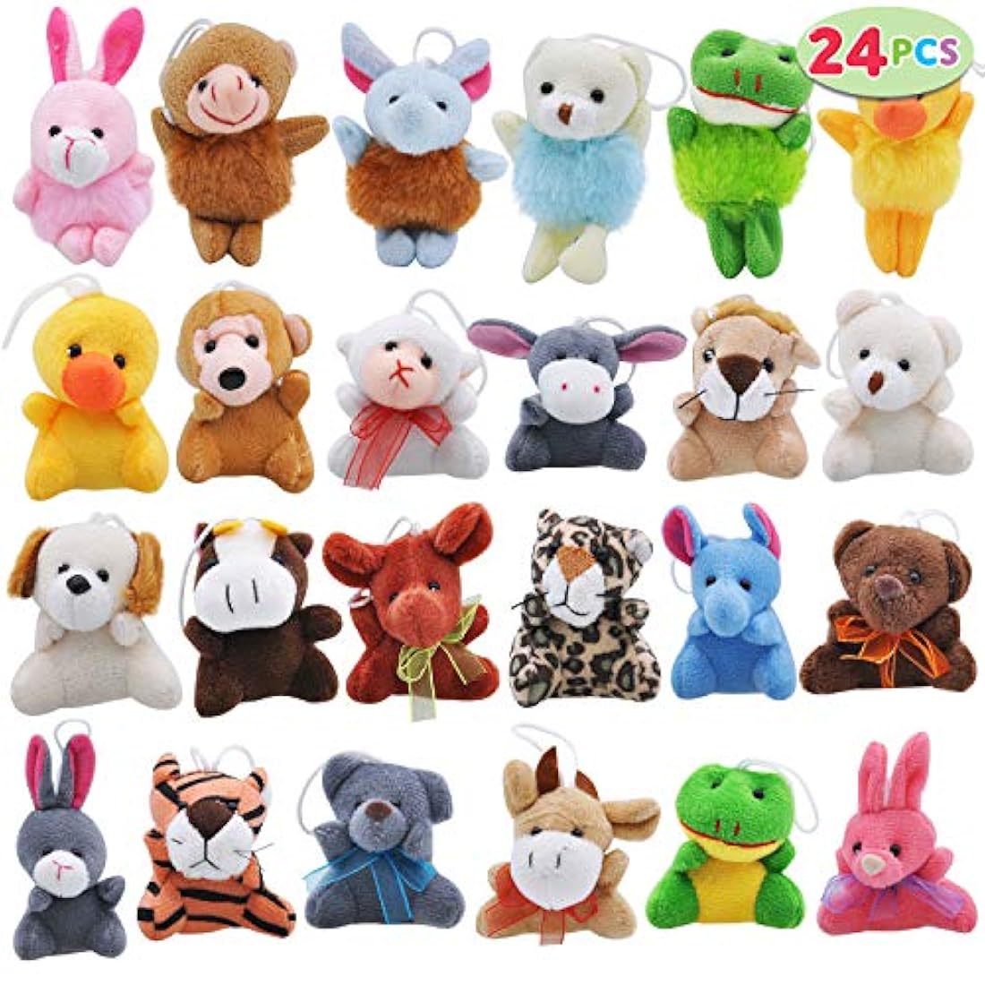 paquete de 24 mini animales de peluche surtidos