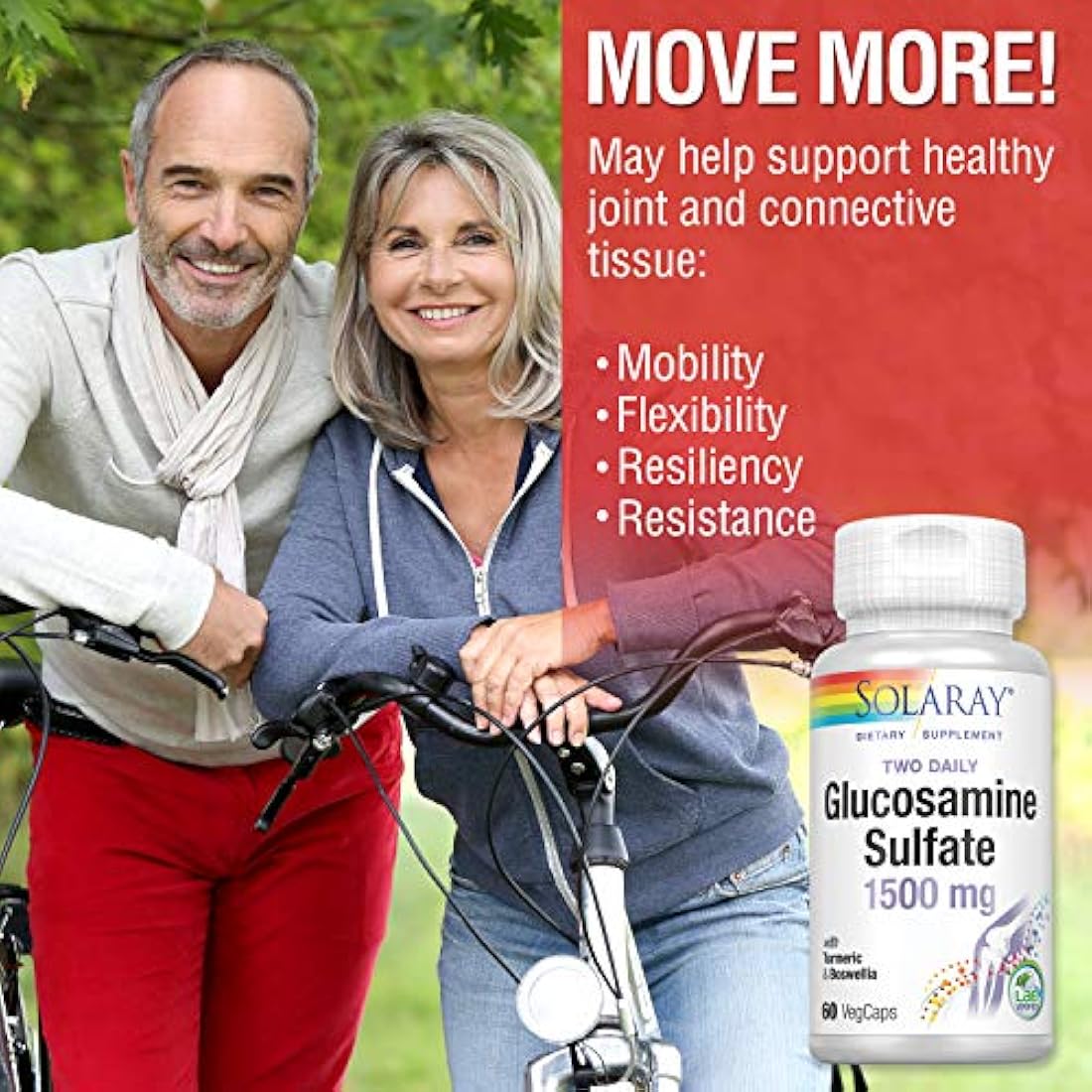 Solaray - Sulfato de Glucosamina, 1500 mg, 60 cápsulas