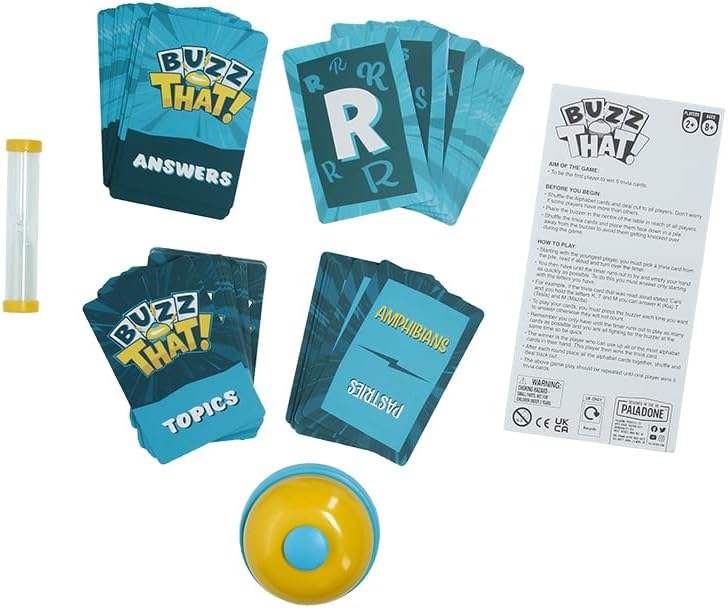 Juego de palabras Paladone Buzz That, con timbre y para 2+ jugadores