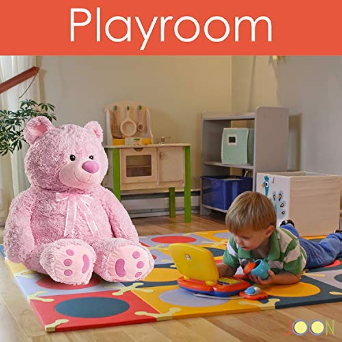 JOON Oso de peluche enorme, color rosa