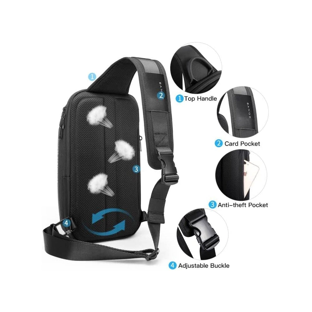 Morral impermeable ligero para hombre de color negro