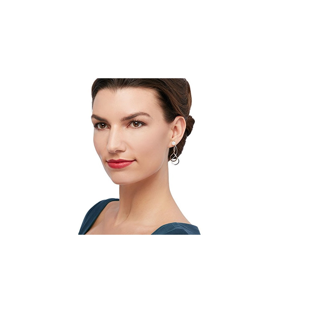 Aretes colgantes oro amarillo de 14 quilates para muejer