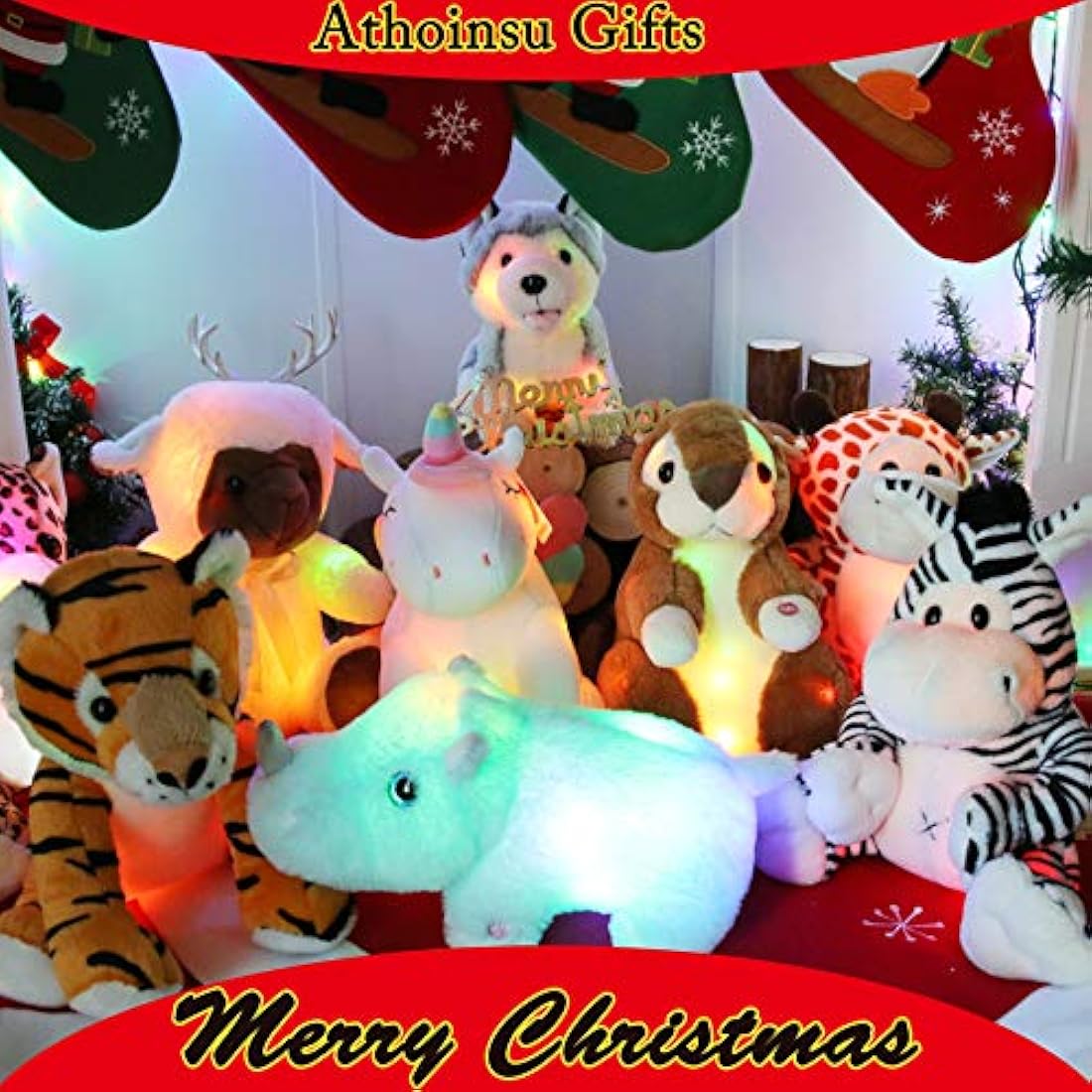 peluche con luz LED de noche que brilla en la oscuridad