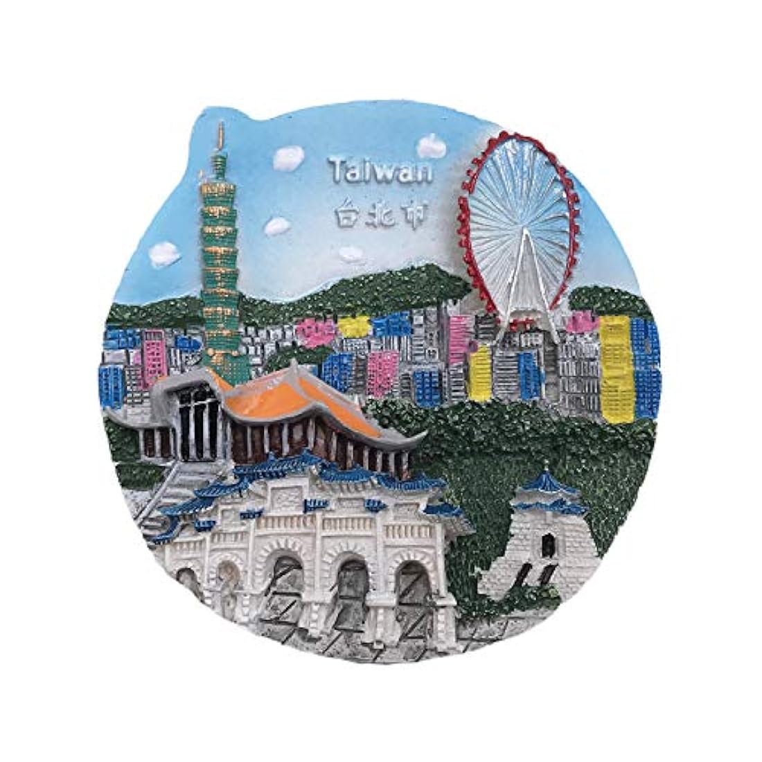 Imán 3D para nevera de viaje hecho a mano