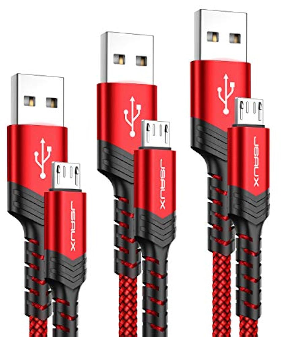 JSAUX - Cable de carga micro USB, 3 unidades