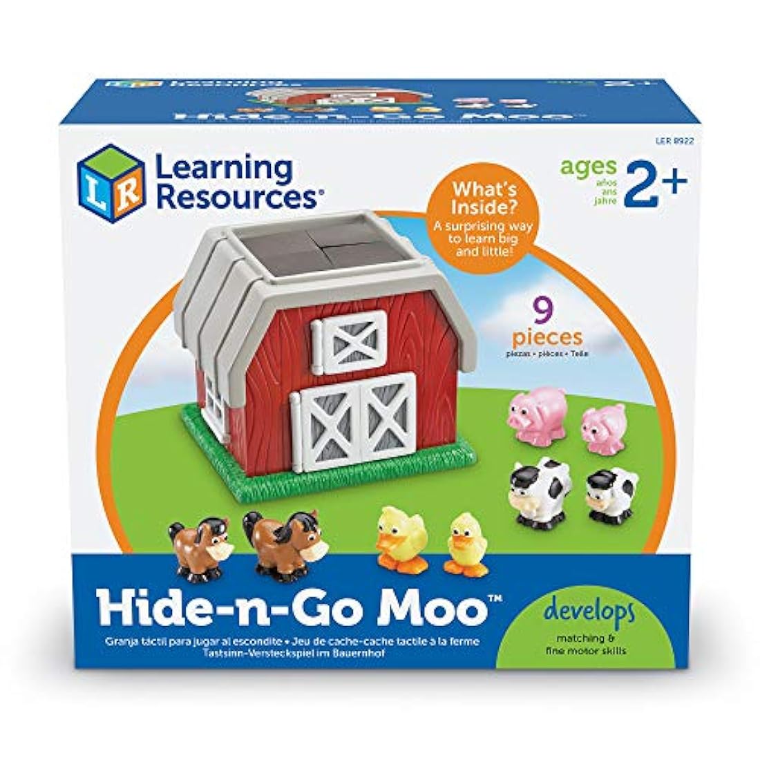 Recursos de aprendizaje Hide-N-Go Moo, 9 Piezas
