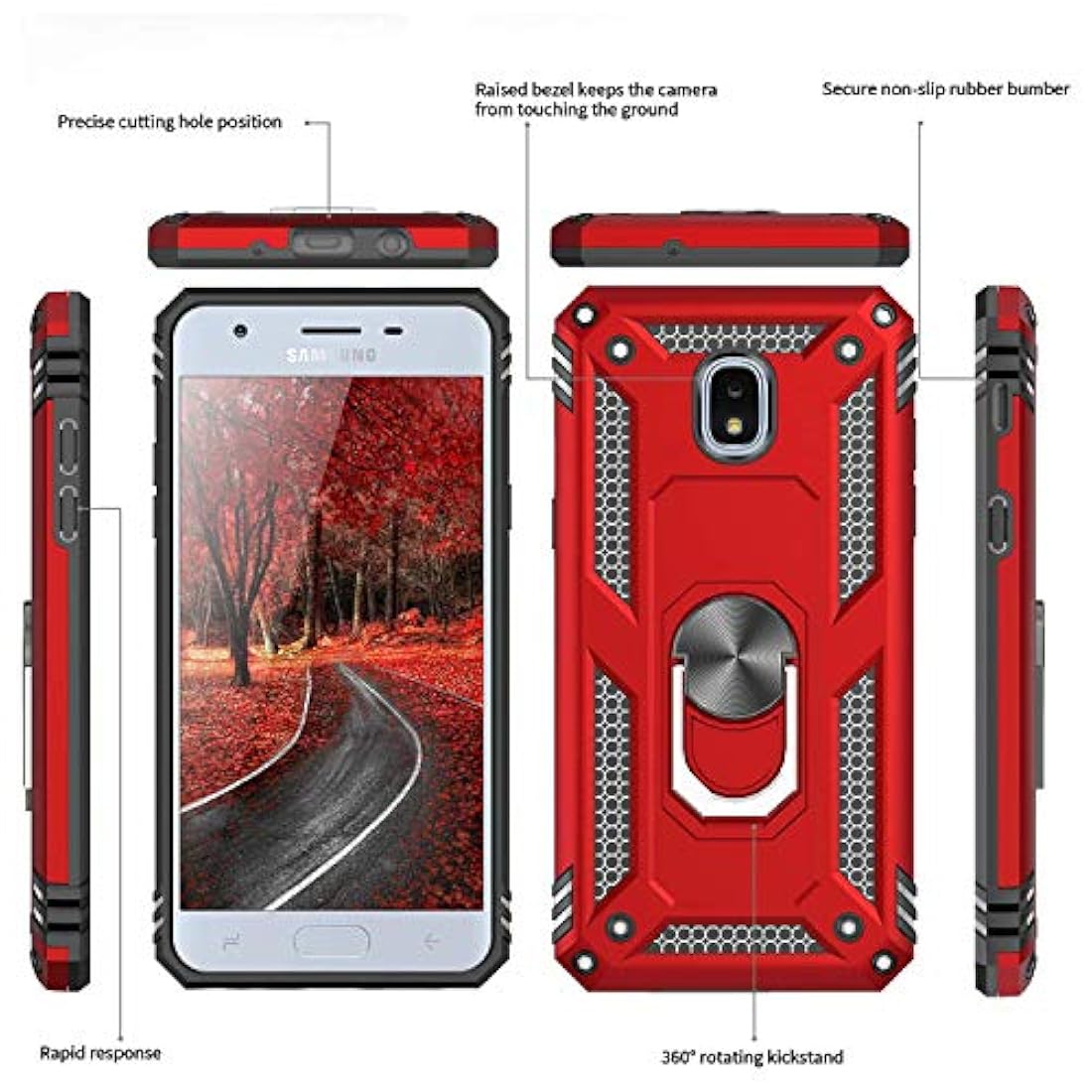 TJS - Carcasa para Samsung Galaxy J7 2018/J7 Rose gold