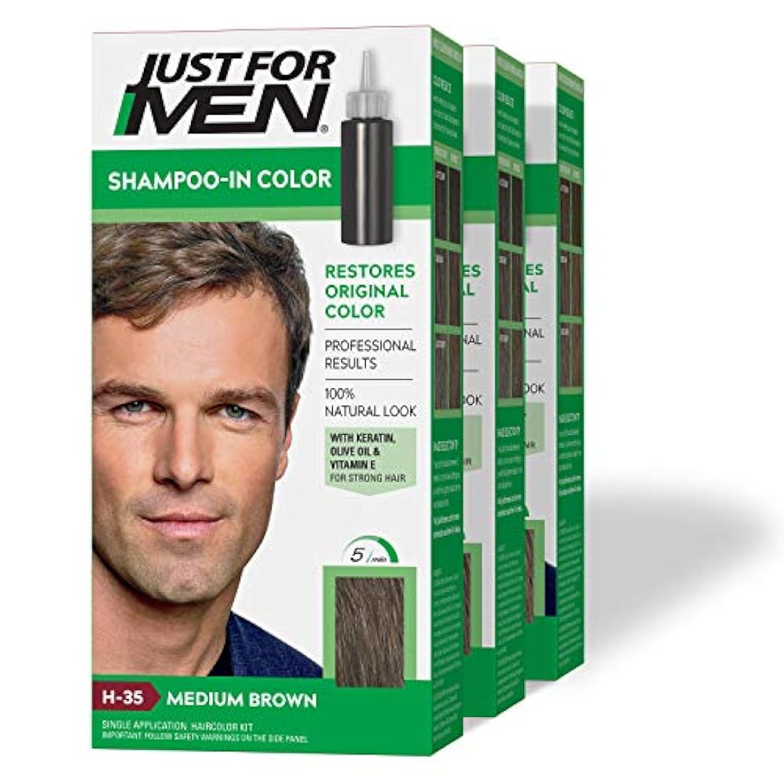 Tintura de cabello para hombres color marrón ceniza