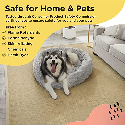 Cama original para perros con forma de dona piel sintética