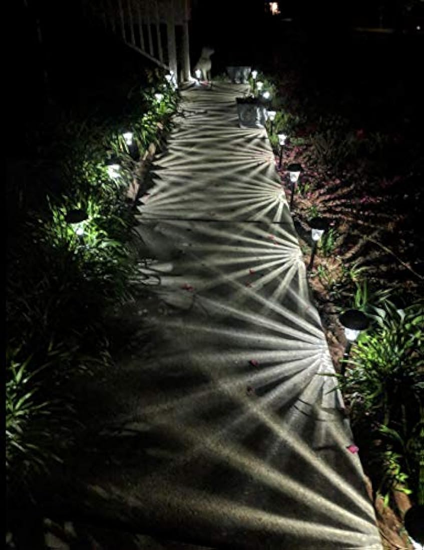 Juego de 6 luces metálicas solares para camino., Bronce