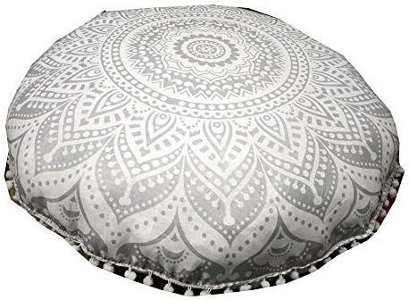 Cojín redondo grande de suelo para silla, funda otomana, almohada de meditación, cojines de suelo para adultos, puf otomano, fundas de tiro otomano, muebles de sala de manualidades para sentarse